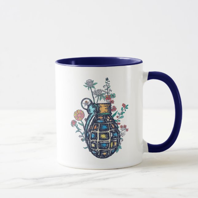 Handgranatvase aus Blume Tasse (Rechts)