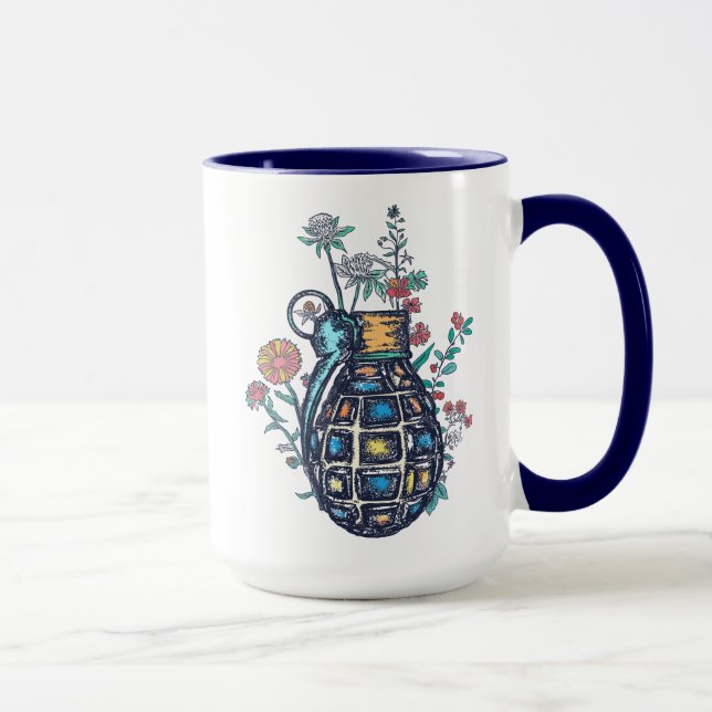 Handgranatvase aus Blume Tasse (Rechts)