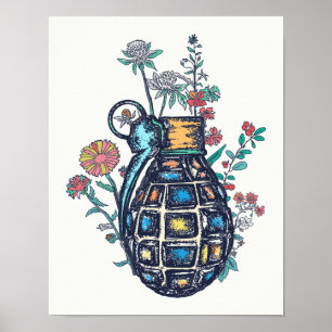 Handgranatvase von Blume Poster