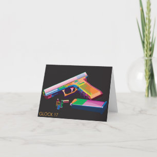 Handgun Pop Art Dankeskarte