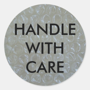Handhabung mit Pflegeaufkleber Runder Aufkleber