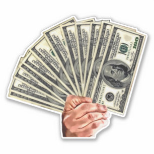 Handhaltung Hundert Dollar Scheine Geld Kunst Aufkleber