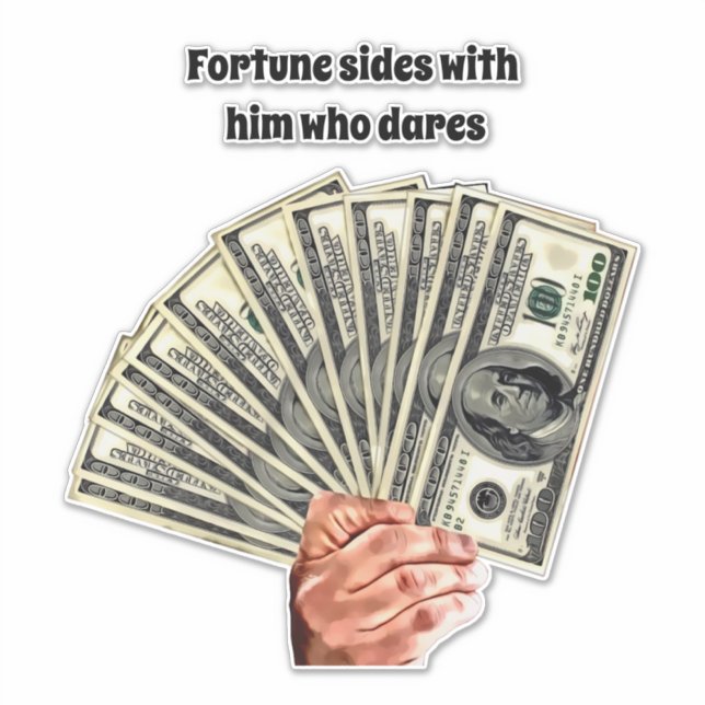 Handhaltung Hundert Dollar Scheine Geld Kunst Aufkleber (Vorderseite)