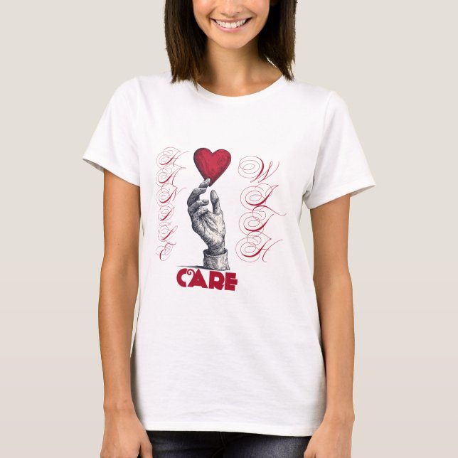 Handheld-Herz - Liebe, Betreuung und Mitgefühl - T T-Shirt (Vorderseite)