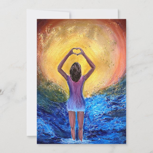 Handherz Dankeskarte (Vorderseite)