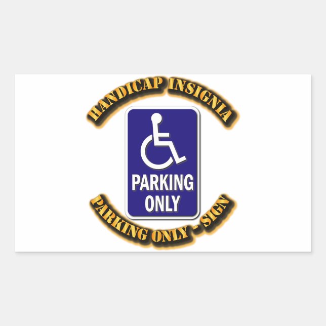 Handicap Insignien,Handicap-Zeichen,Behindertenmar Rechteckiger Aufkleber (Vorderseite)