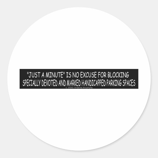 HANDICAP PARKPLATZ 5 RUNDER AUFKLEBER (Vorderseite)