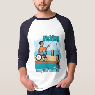 Handicap Rollstuhl Fischerei T-Shirt