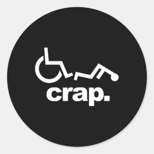 Handicap Rollstuhl Rollstuhlfallen Runder Aufkleber