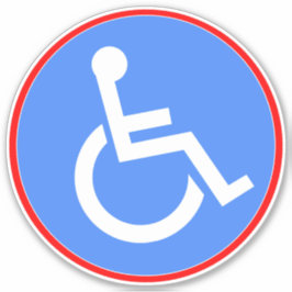 Handicap Rollstuhl Symbol - Blau Mit Behinderung Aufkleber