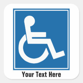 Handicap Schilder/Beschriftungen Quadratischer Aufkleber