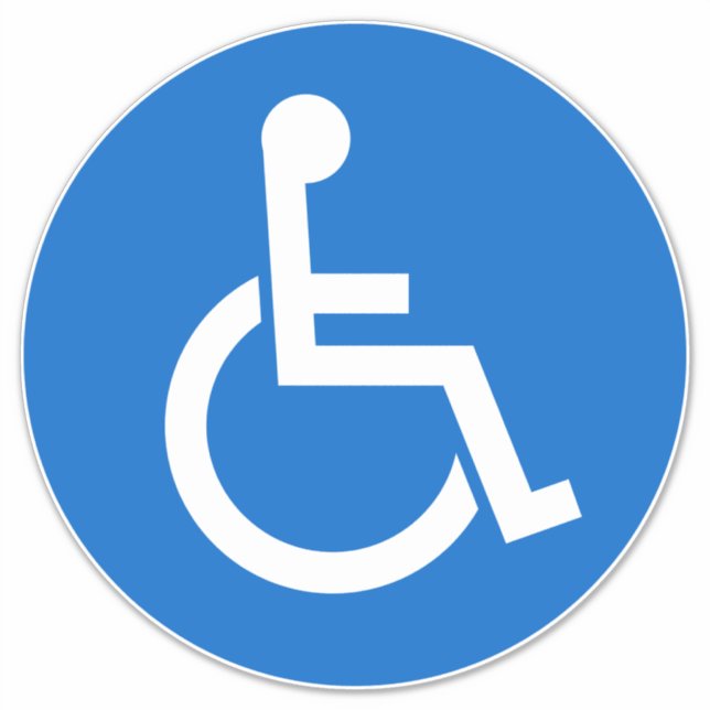Handicap Sign Aufkleber (Vorderseite)