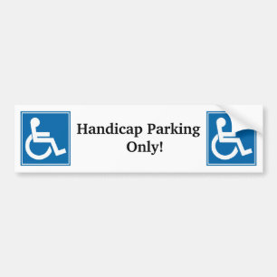 Handicap Sign Autoaufkleber