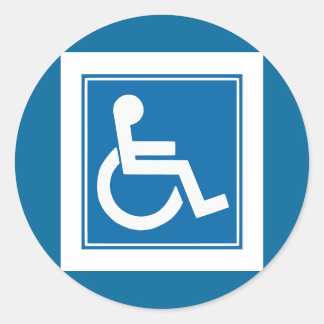 Handicap Sign Runder Aufkleber (Vorderseite)