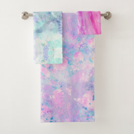 Handillustrierte Blumen Druck waschen Badetuch S Badhandtuch Set
