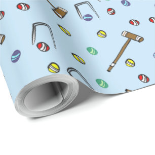 Handillustrierte Krocketturnier-Gartenparty Geschenkpapier
