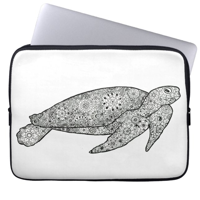 Handillustrierte künstlerische laptopschutzhülle (Vorderseite)