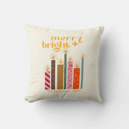 Handillustrierte Merry + Bright Weihnachts-Kissen Kissen