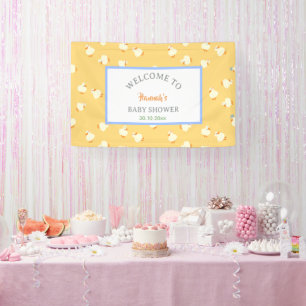 Handillustrierte süße Enten gelbe Babyparty Banner
