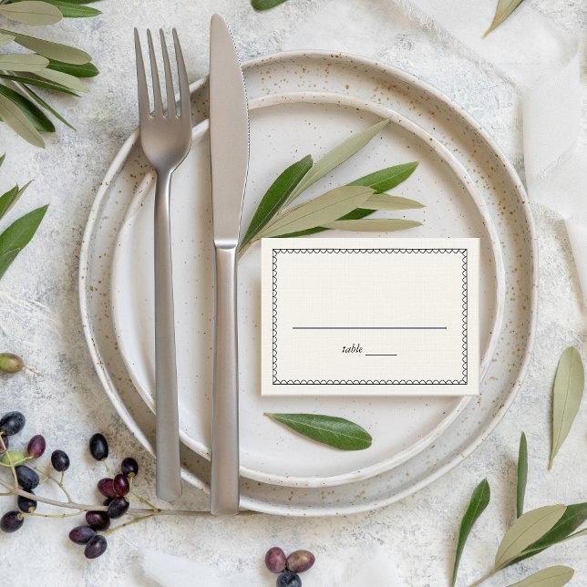 Handillustrierter Wavy-Frame Platzkarte (Hand illustrated place cards)