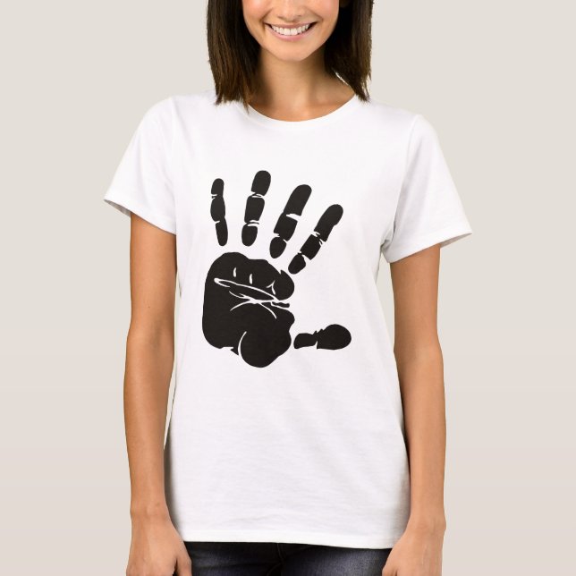 Handimpression schwarz T-Shirt (Vorderseite)