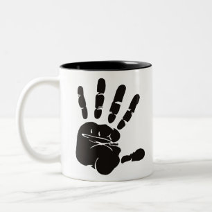 Handimpression schwarz zweifarbige tasse