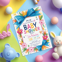 Händisch Gezeichnet Blumenstrauß-Babydusche