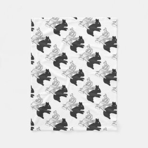 Handkaninchen Silhouette Fleecedecke