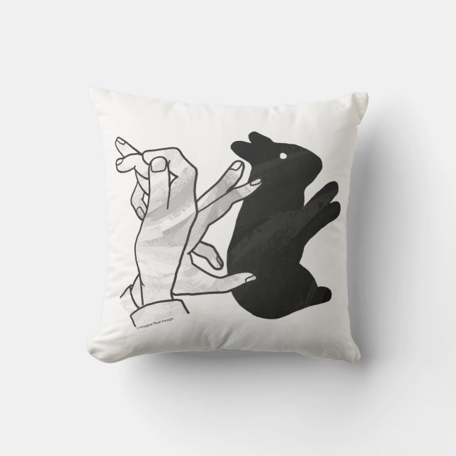 Handkaninchen Silhouette Kissen (Vorderseite)