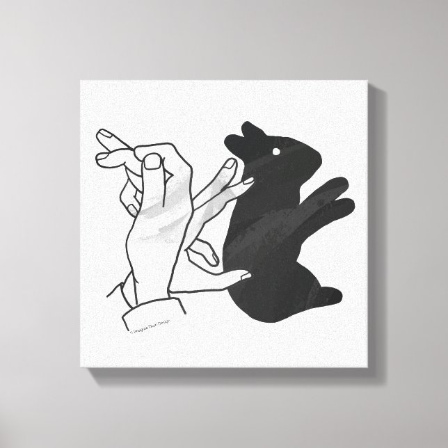 Handkaninchen Silhouette Leinwanddruck (Vorderseite)