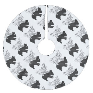 Handkaninchen Silhouette Polyester Weihnachtsbaumdecke