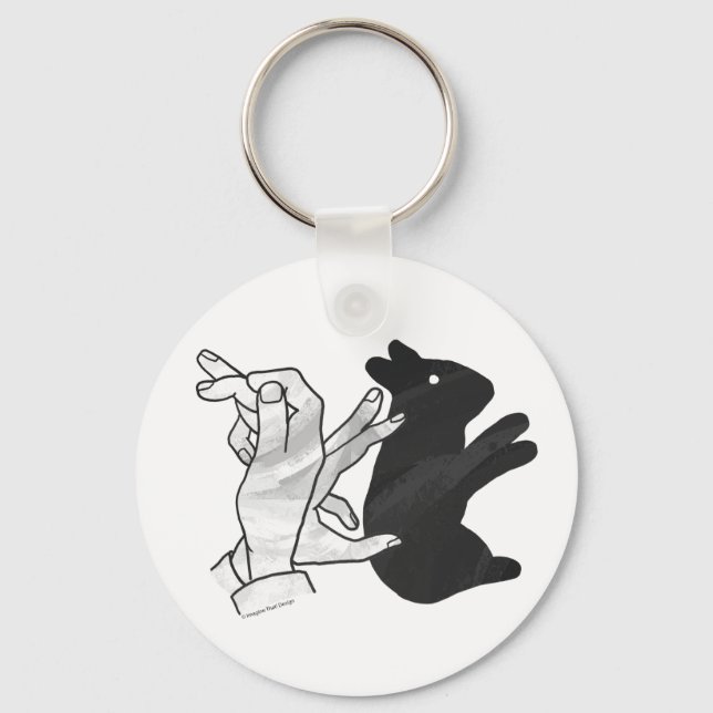 Handkaninchen Silhouette Schlüsselanhänger (Vorderseite)