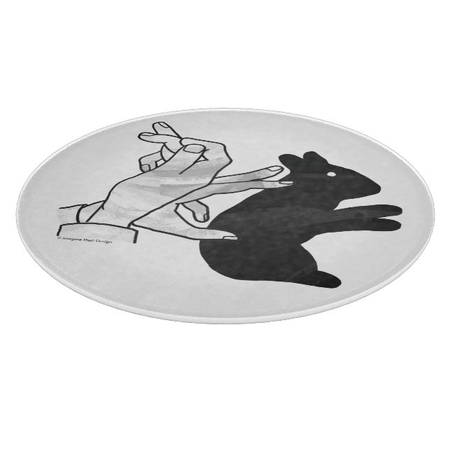 Handkaninchen Silhouette Schneidebrett (Ecke)