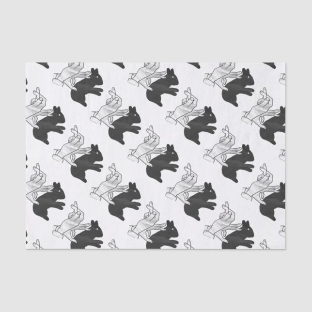 Handkaninchen Silhouette Seidenpapier (Vorderseite)