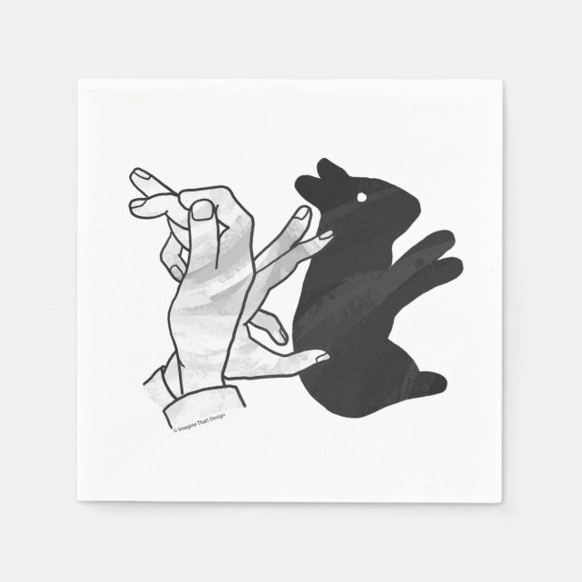 Handkaninchen Silhouette Serviette (Vorderseite)