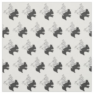 Handkaninchen Silhouette Stoff