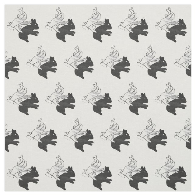 Handkaninchen Silhouette Stoff (Muster)