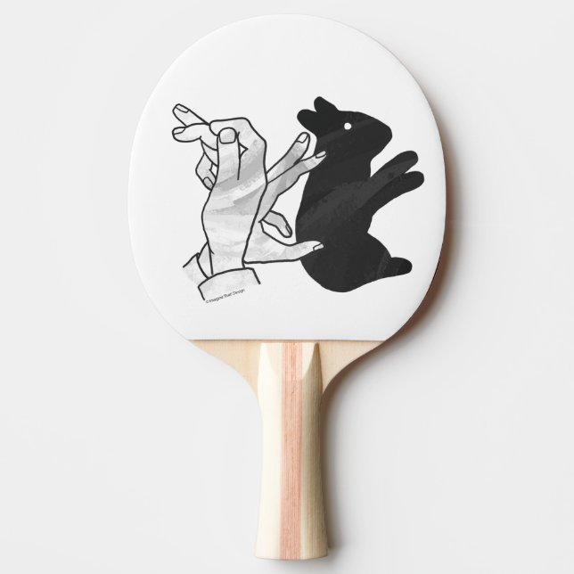 Handkaninchen Silhouette Tischtennis Schläger (Vorderseite)