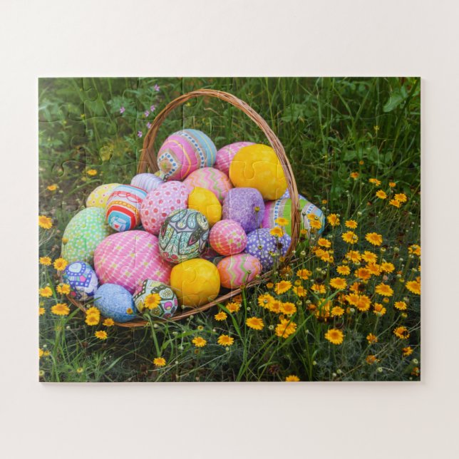 Handkörbe Ostereier mit Wildblumen (Horizontal)
