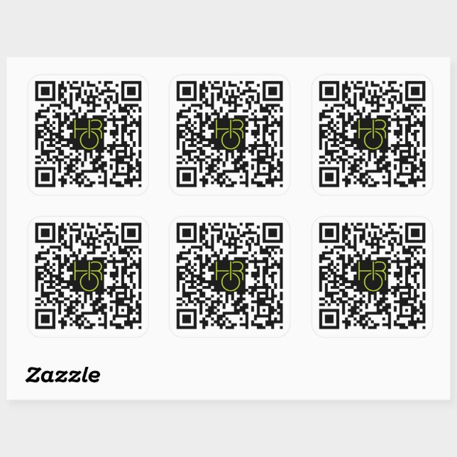 Handle auf Radio-QR-Code-Aufkleber mit Logo Quadratischer Aufkleber (Blatt)