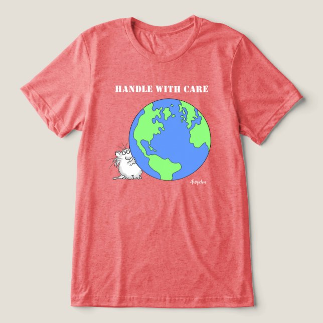 HANDLE MIT CARE Boynton Cat Tri-Blend Shirt (Design Vorderseite)