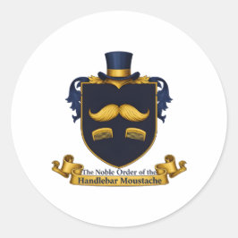 Handlebar Moustache Gentleman's Round Sticker