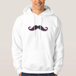 Handlebar Mustache (Curly Mustache) - Schwarz Rosa Hoodie