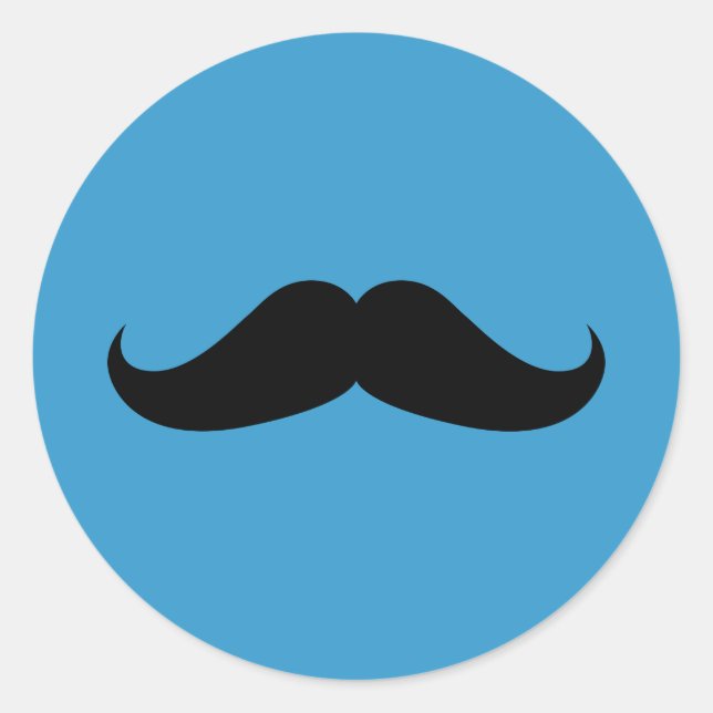 Handlebar Mustache Runder Aufkleber (Vorderseite)