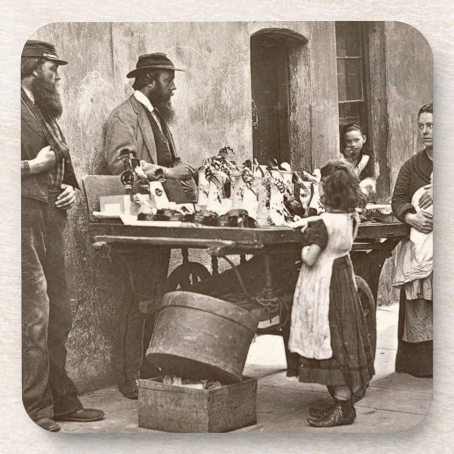 Händler in extravaganten Waren, 1876-77 Getränkeuntersetzer (Vorderseite)