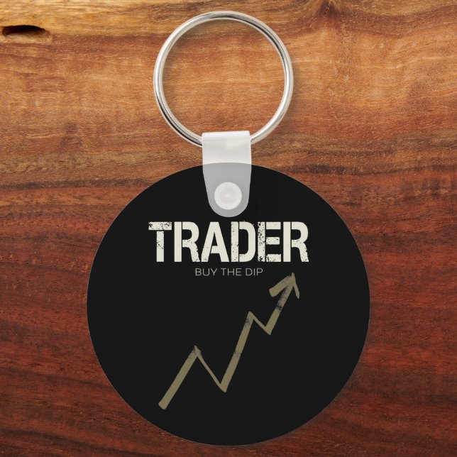 Händler kaufen den Dip Day Trader und Kryptowährun Schlüsselanhänger (Vorderseite)