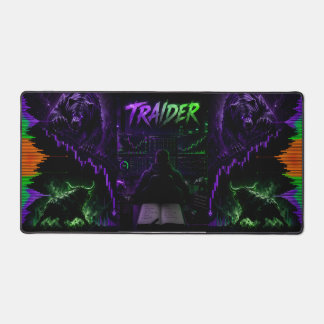 Händler, Trading, Cyberpunk, Gaming, Neon, Kissen, Schreibtischunterlage