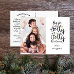 Händlerbriefe Holly Jolly Weihnachtsfamilie Foto Postkarte<br><div class="desc">Mit dieser Postkarte mit handgeschriebener Typografie, auf der "Hl. Jolly Weihnachten haben" steht, wird Feiertagssjubeln verbreitet. Anpassen durch Hochladen Ihres vertikalen Fotos. Die Rückseite bietet Ihre eigenen Grüße, Namen und Notiz (oder löschen, um Platz für eine handschriftliche Notiz verlassen). Fügen Sie auch Ihre Rücksendeadresse auf die Rückseite. Eine Karte, die...</div>