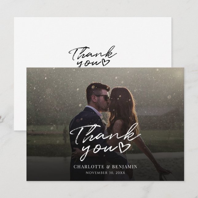 Händlerpaare Hochzeit Foto Dankeschön Karte (Vorne/Hinten)