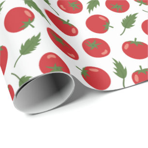 Händlerrotes Tomatenmuster Geschenkpapier